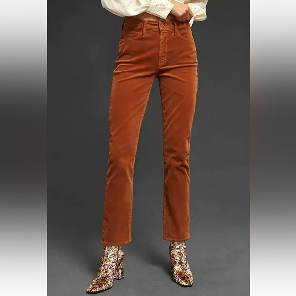 Anthropologie Pants - ANTHROPOLOGIE MOTHER The Mid Rise Dazzler Corduroy Pants Monks Robe Brown NEW